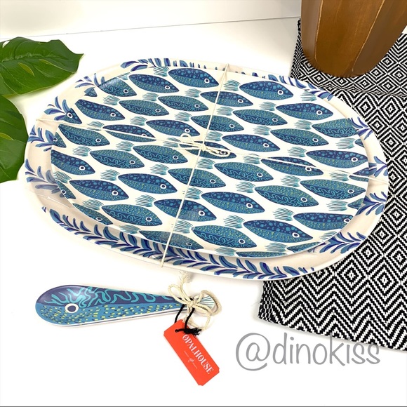 OPALHOUSE 4 piece Fish Platter and Serveware Set - Picture 1 of 8